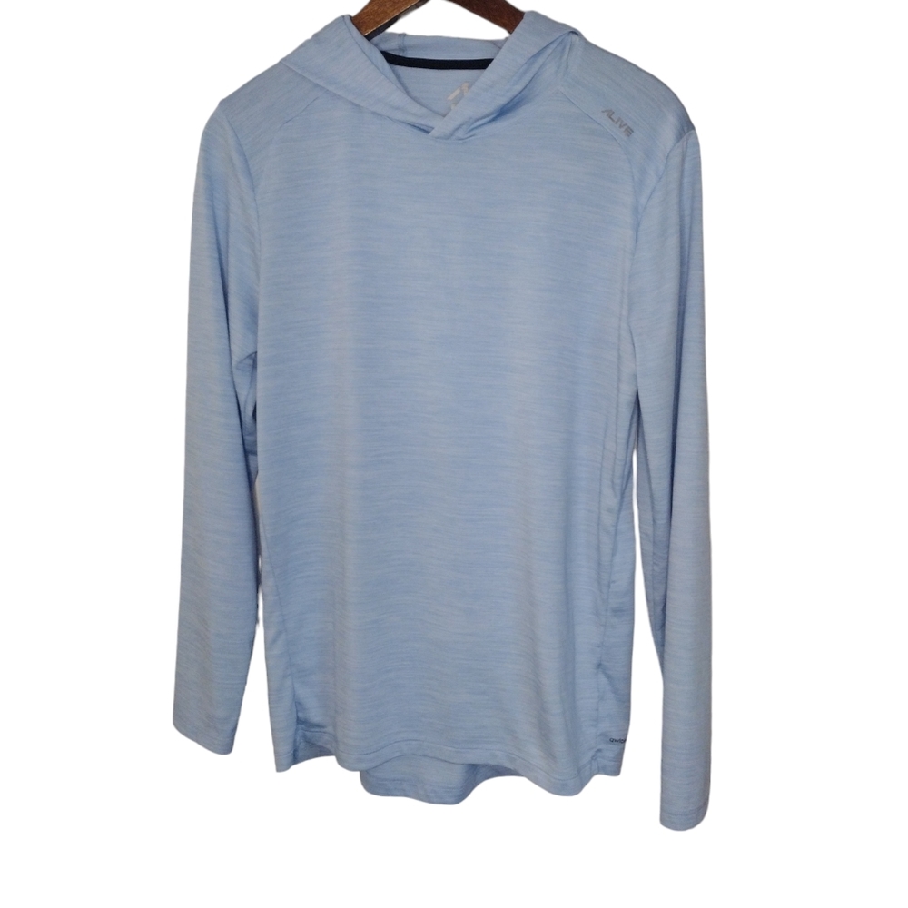 Alive Qwick Dry Lightweight Athletic Hoodie - Blue Size Small